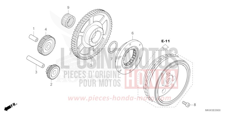 ANLASSERKUPPLUNG von NC750X "Meca" PEARL DEEP MUD GRAY (NHC47) von 2023